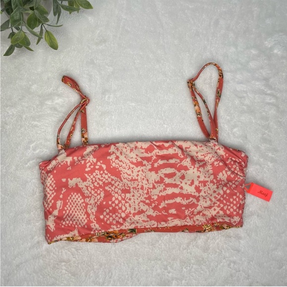 Maaji Ditsy Garden Flicker Splendour Bikini Top Reversible Strapless Bandeau M - Picture 9 of 13
